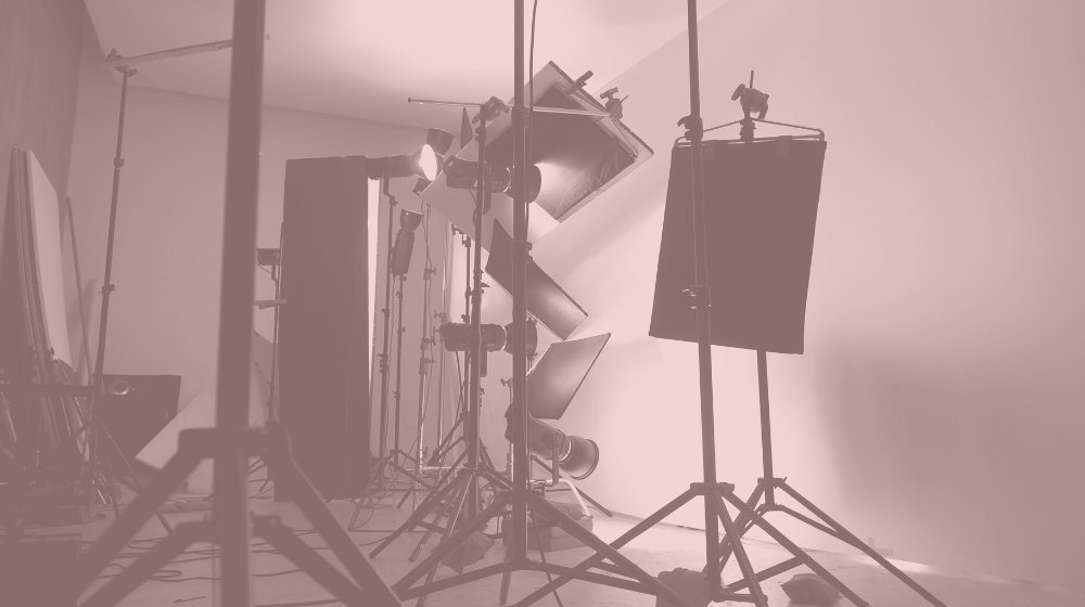 pink mask filming set up