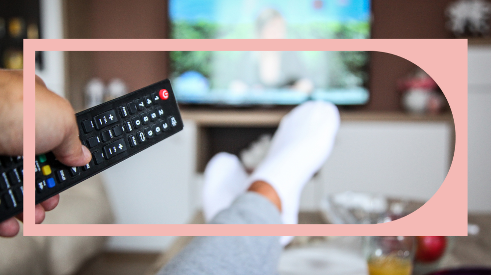watching tv pink d frame