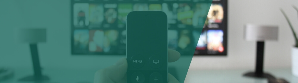 remote control with tv streaming in the background