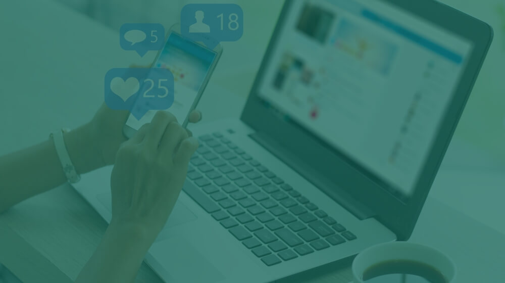 social media likes on a phone