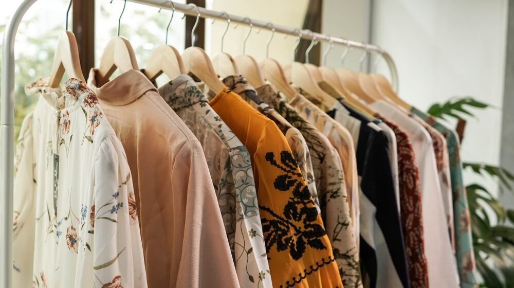 clothes hung on a railing